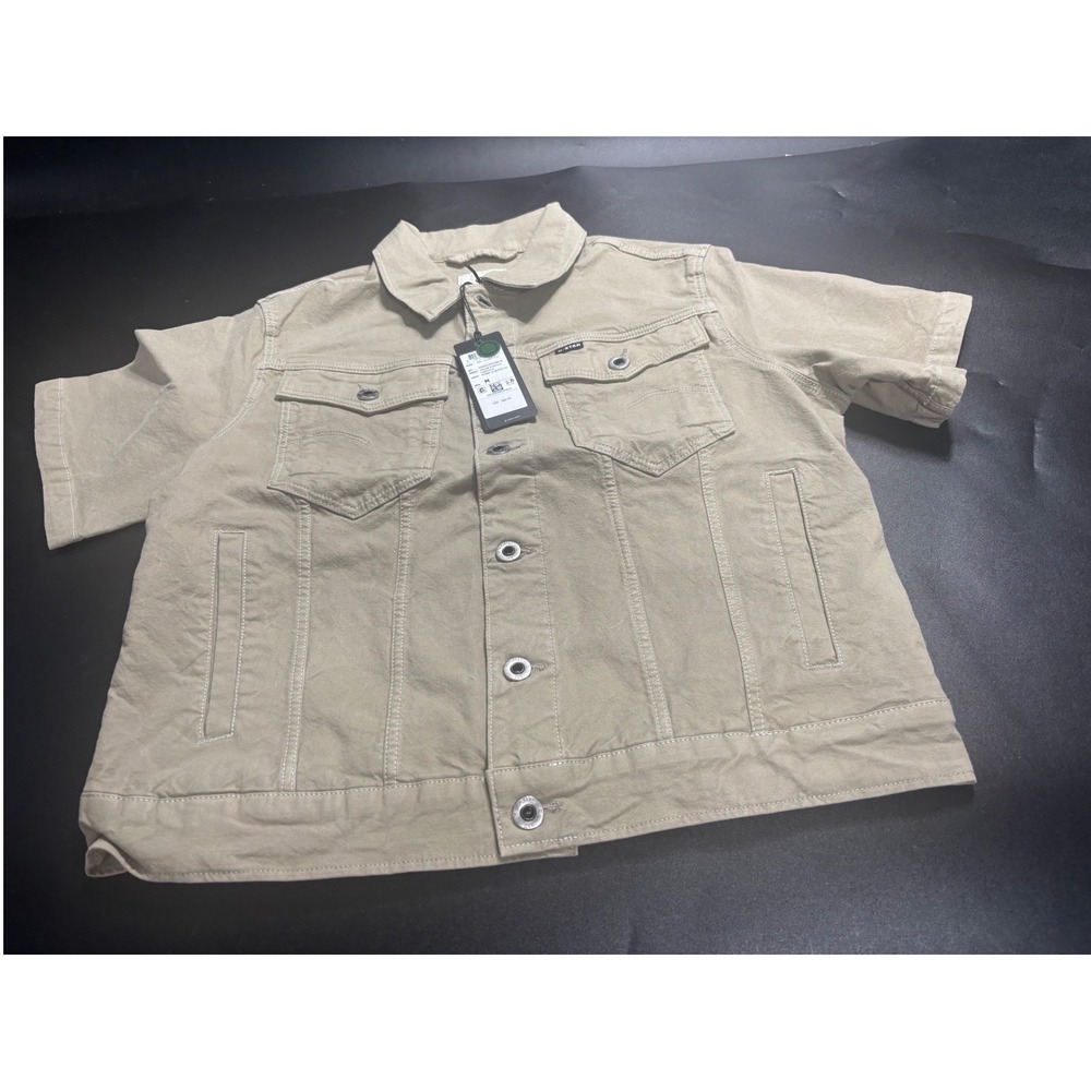 G-Star RAW NEW Arc Jacket Short Sleeve‎ Canvas Stretch Beige Size Medium